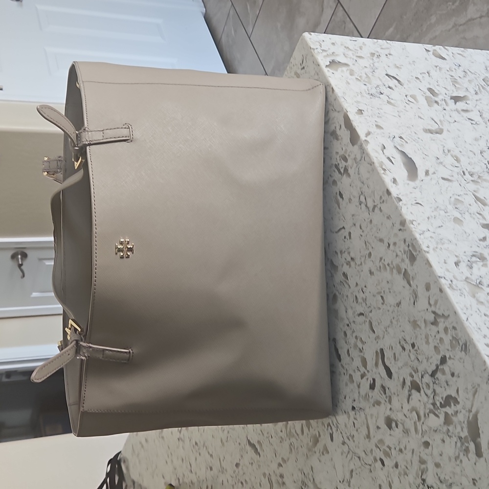 Tory Burch Grey Textured Tote